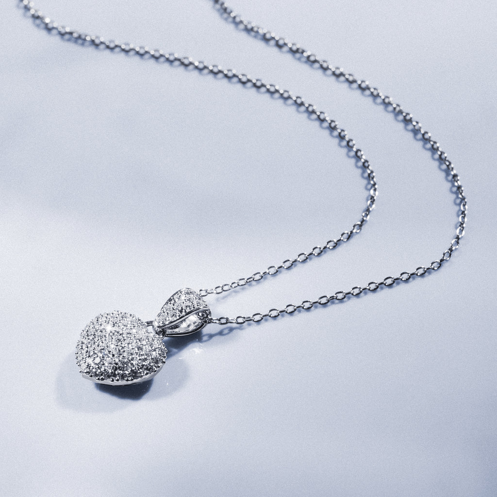 Heart Lab Diamond Necklace 0.50ct in 925 Silver