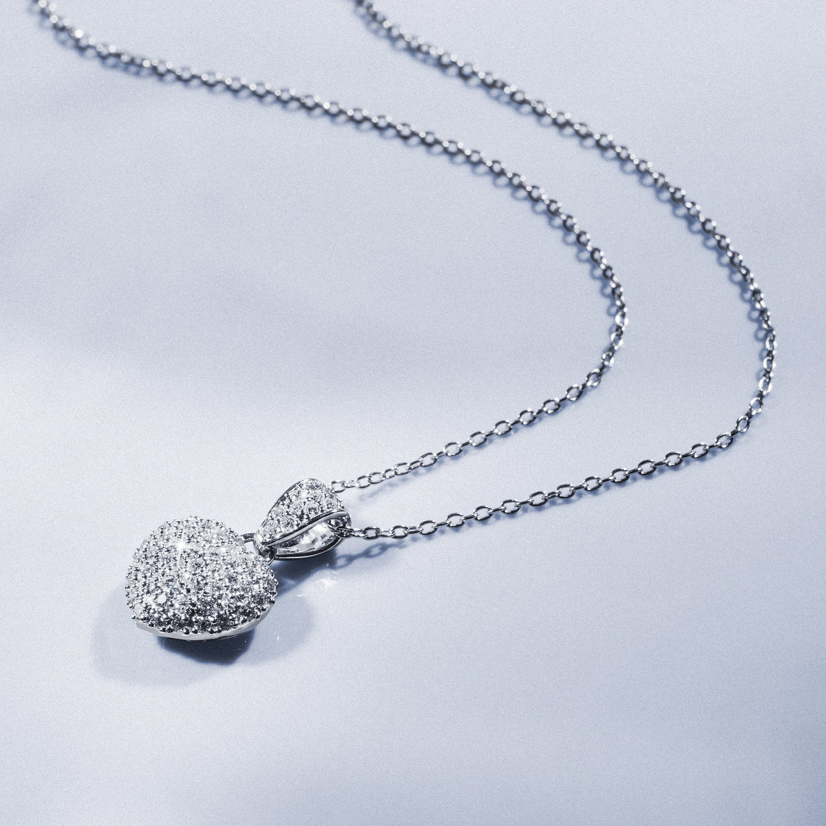 Heart Lab Diamond Necklace 0.50ct in 925 Silver