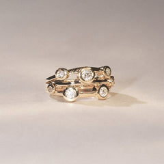 Lab Diamond Rain Drop Ring 0.50ct in 18K Gold Vermeil