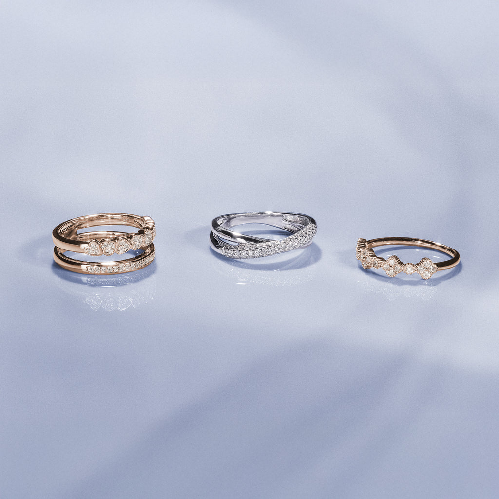 Crossover Set Lab Diamond Ring 0.35ct in 925 Silver