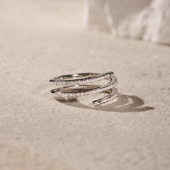 Lab Diamond Spiral Ring 0.25ct in 925 Silver