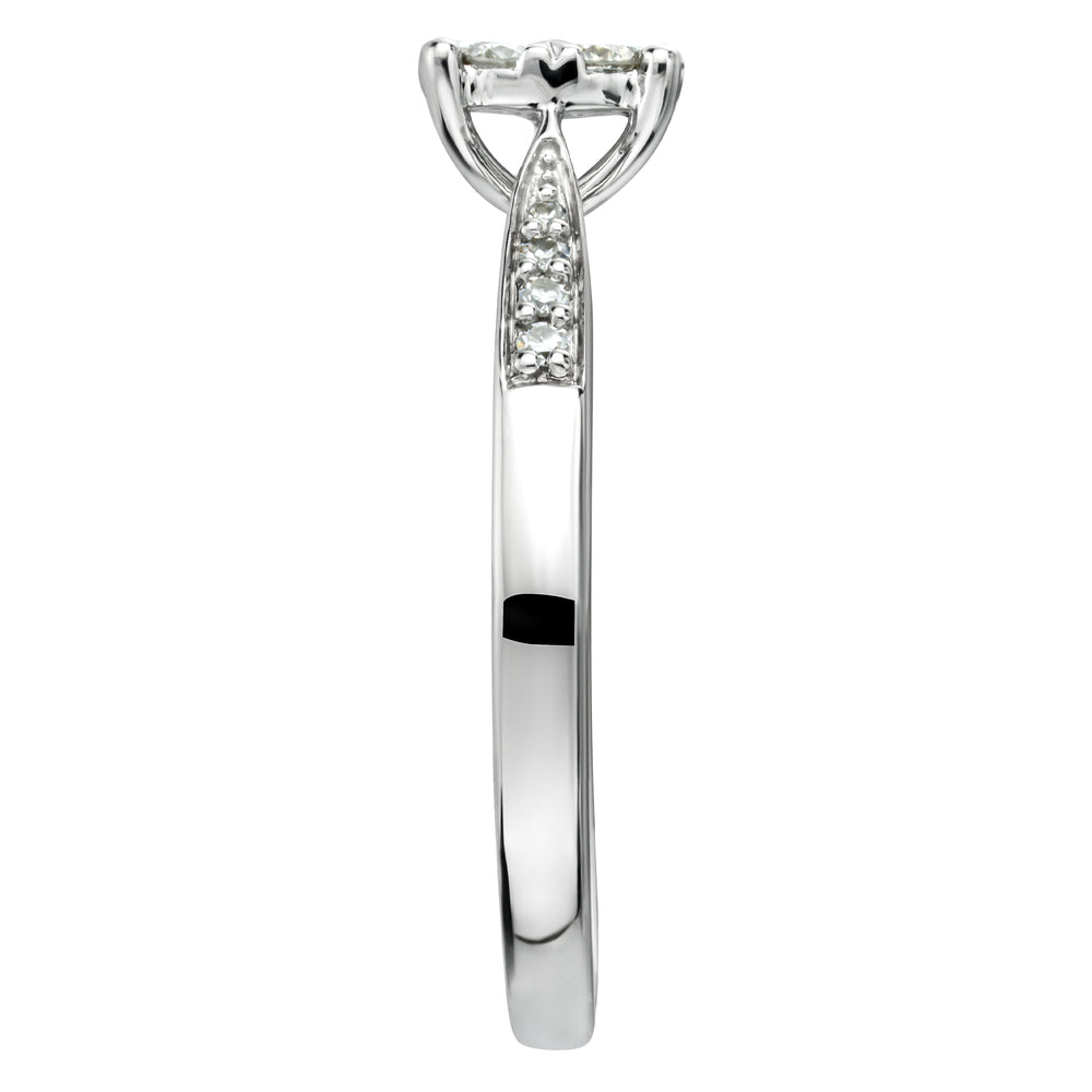Lab Diamond Engagement Ring With Shoulders 0.25ct H/Si - 9K White Gold