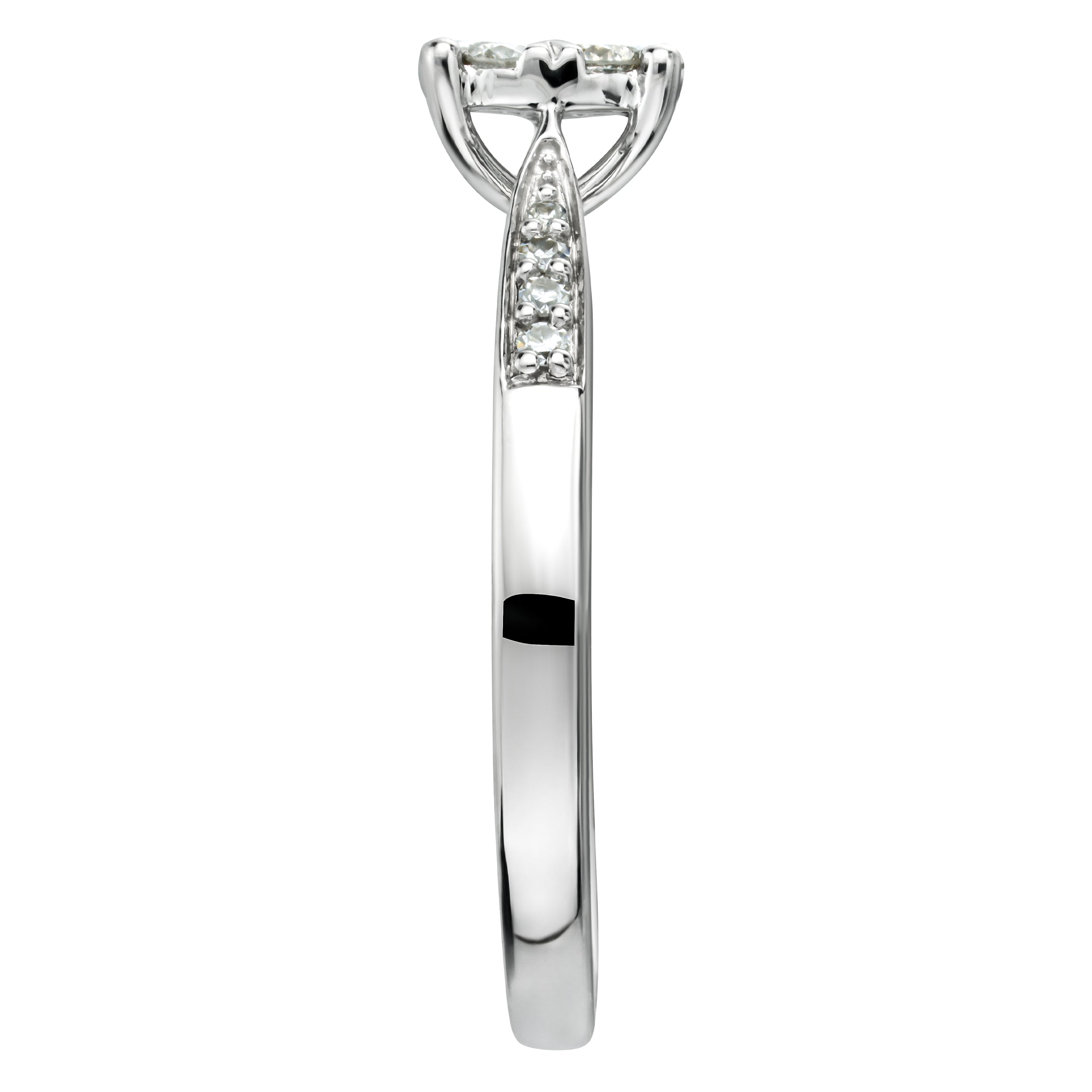 Lab Diamond Engagement Ring With Shoulders 0.25ct H/Si - 9K White Gold