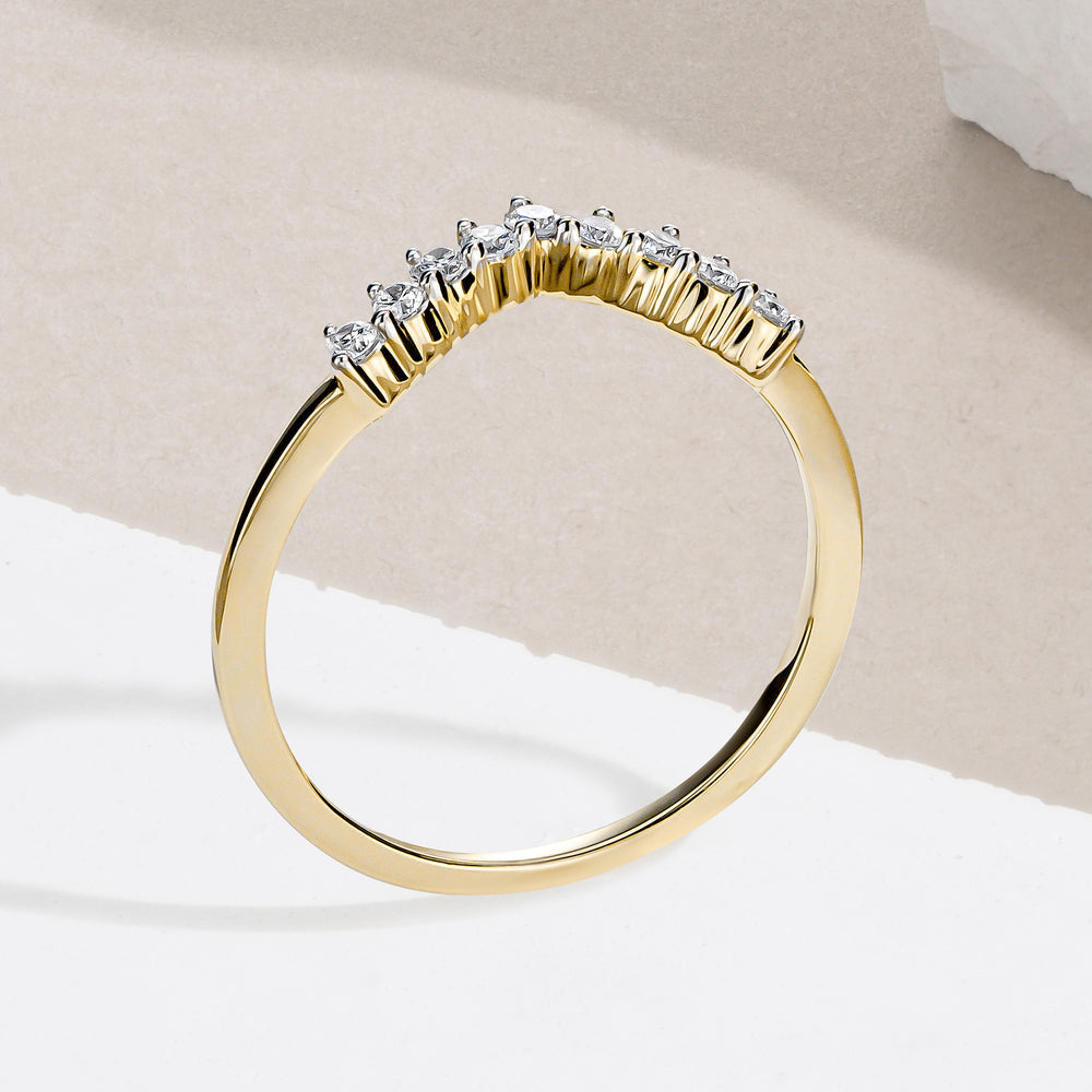 Starlit 0.15ct Lab Diamond Wishbone Ring H/Si Quality in 18K Gold Vermeil
