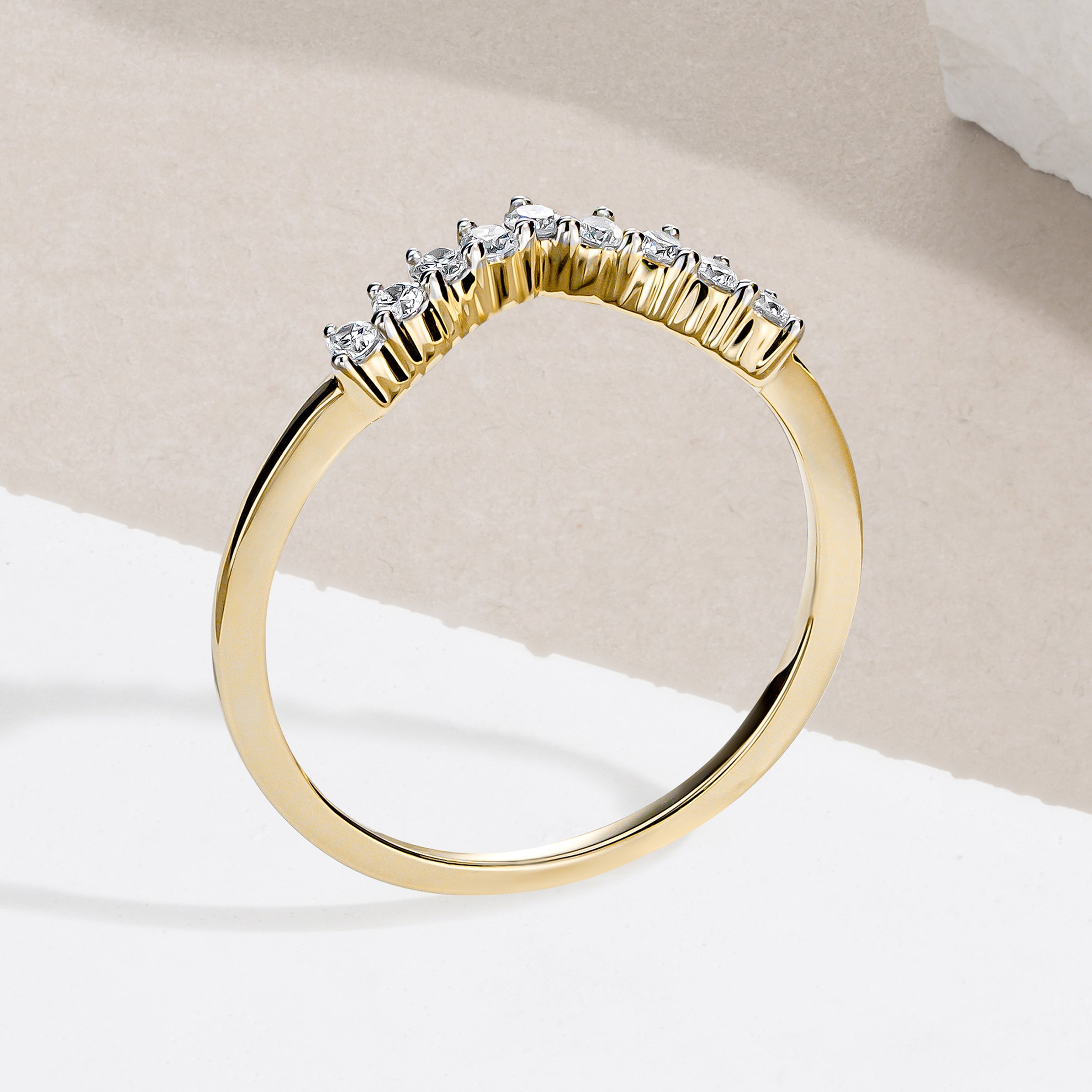 Starlit 0.15ct Lab Diamond Wishbone Ring H/Si Quality in 18K Gold Vermeil