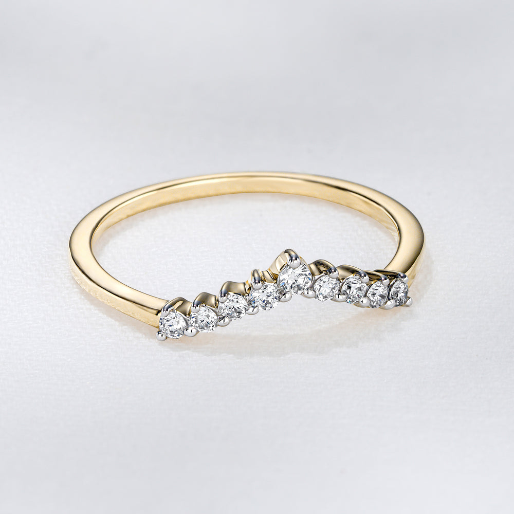 Starlit 0.15ct Lab Diamond Wishbone Ring H/Si Quality in 18K Gold Vermeil