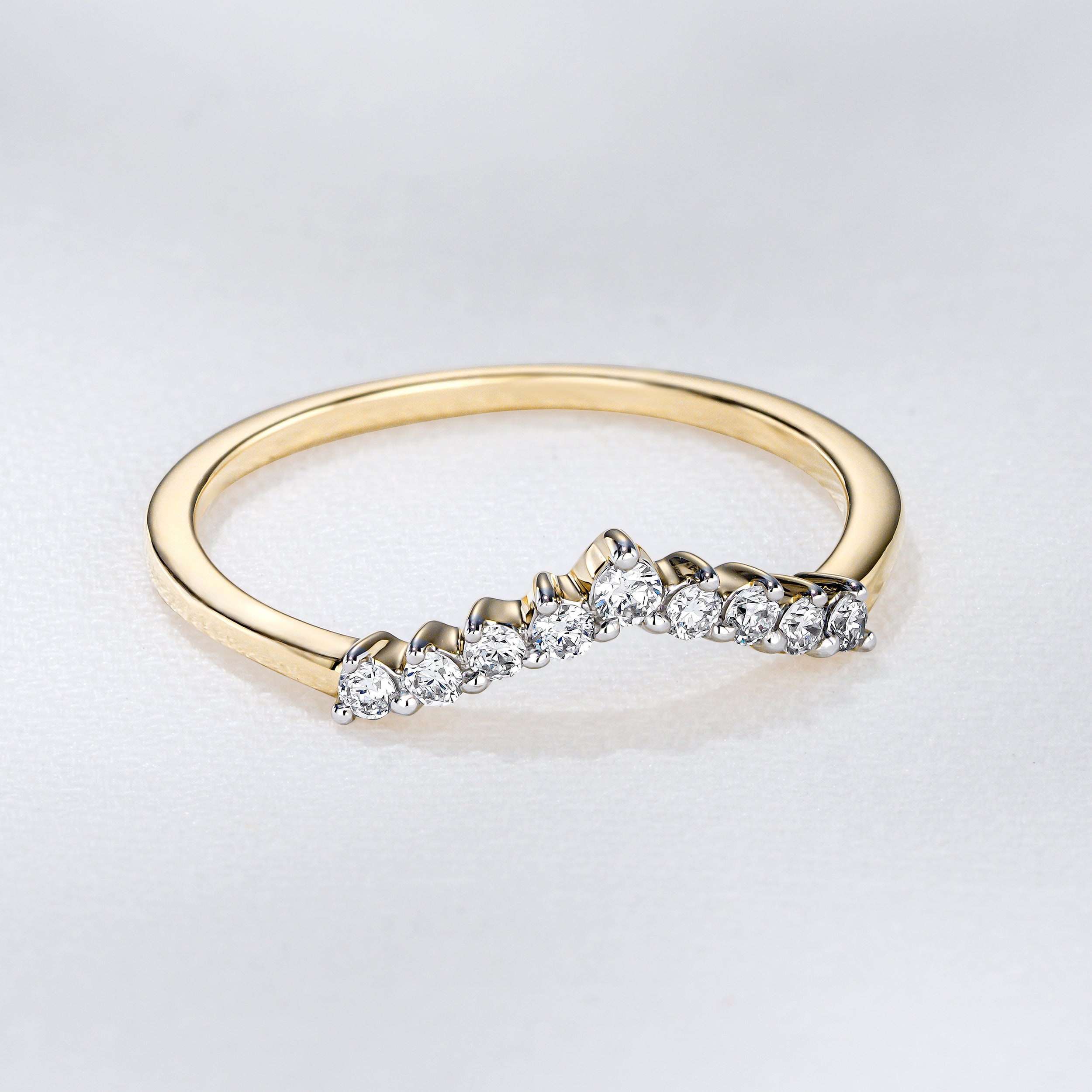 Starlit 0.15ct Lab Diamond Wishbone Ring H/Si Quality in 18K Gold Vermeil