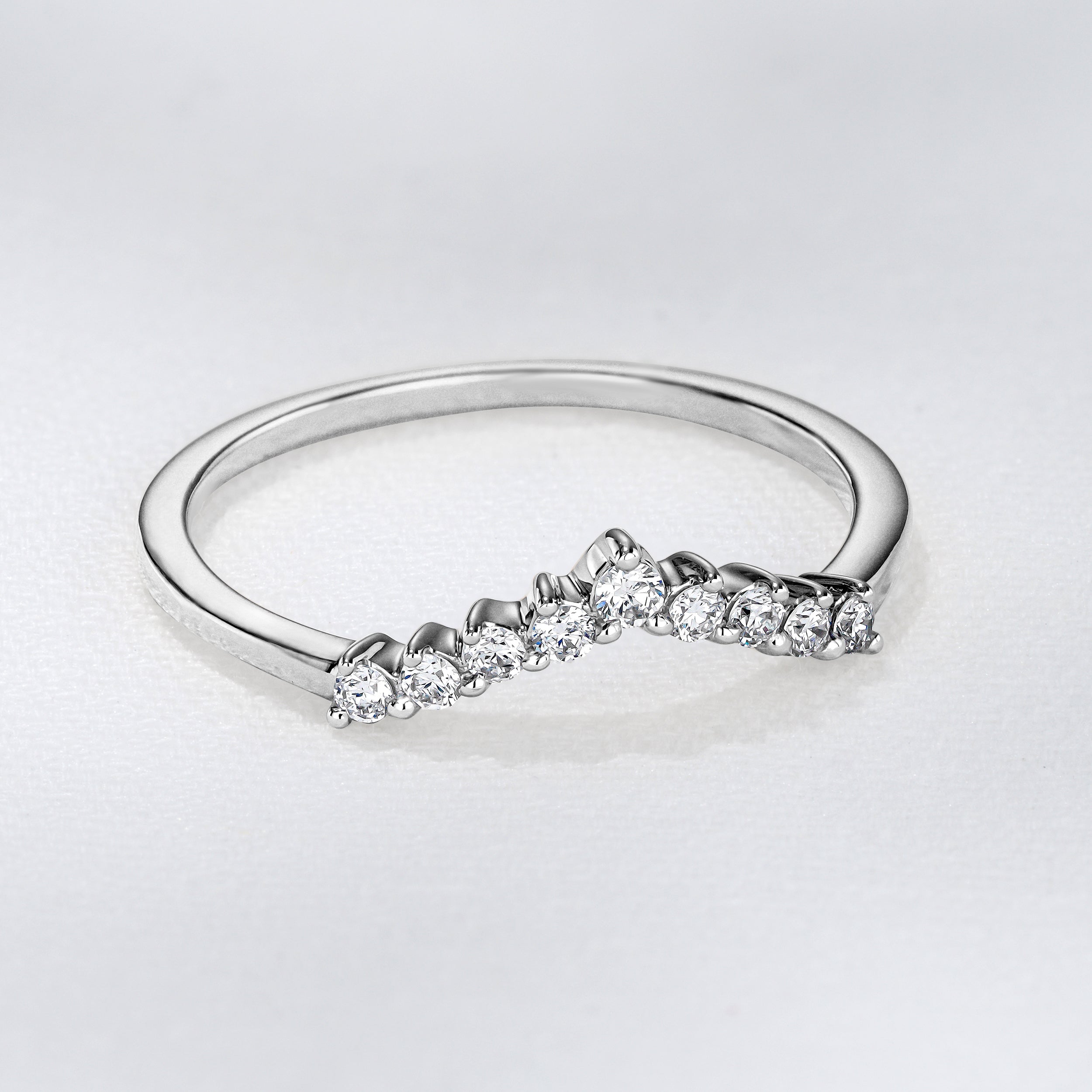 Starlit 0.15ct Lab Diamond Wishbone Ring H/Si Quality in 9K White Gold