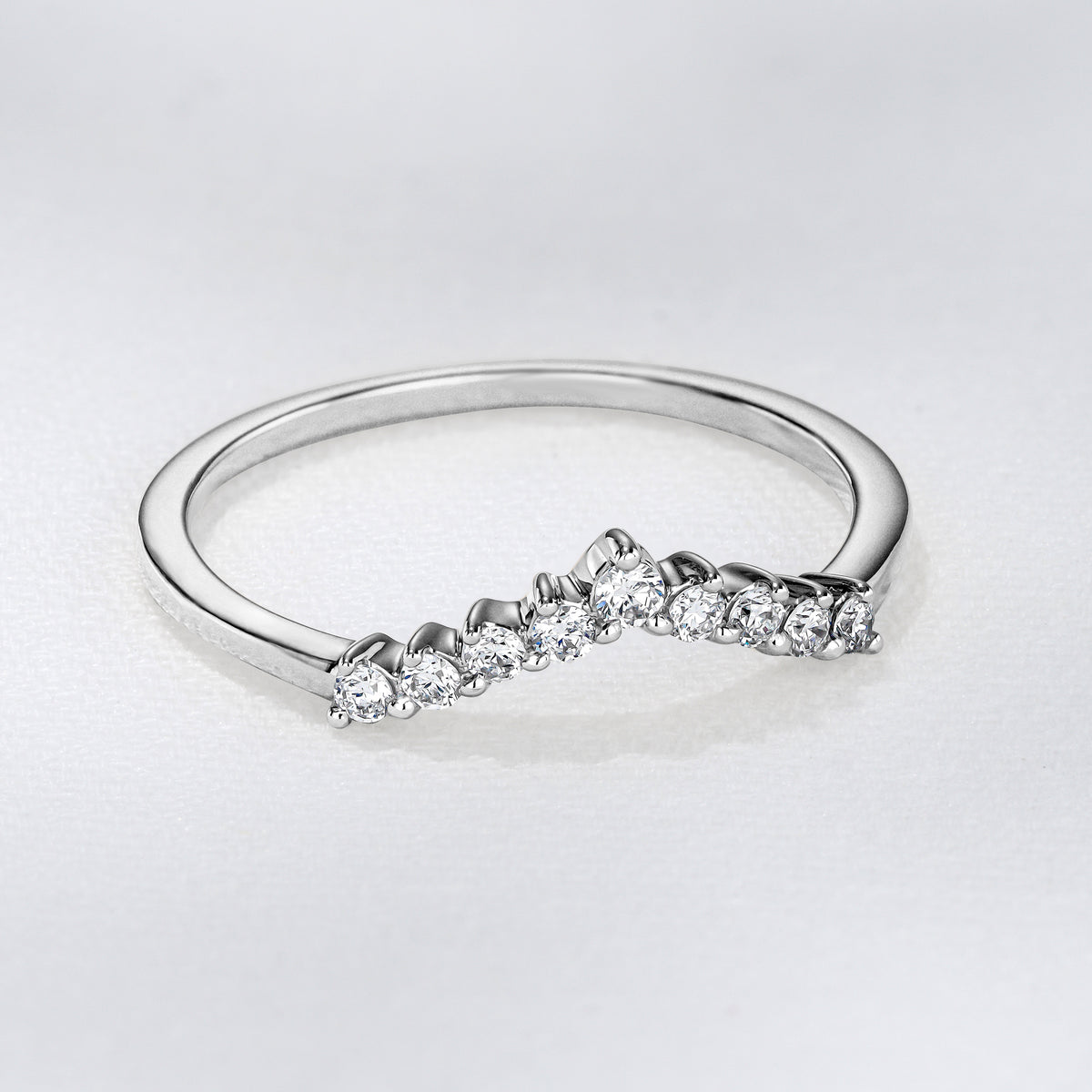 Starlit 0.15ct Lab Diamond Wishbone Ring H/Si Quality in 925 Sterling Silver
