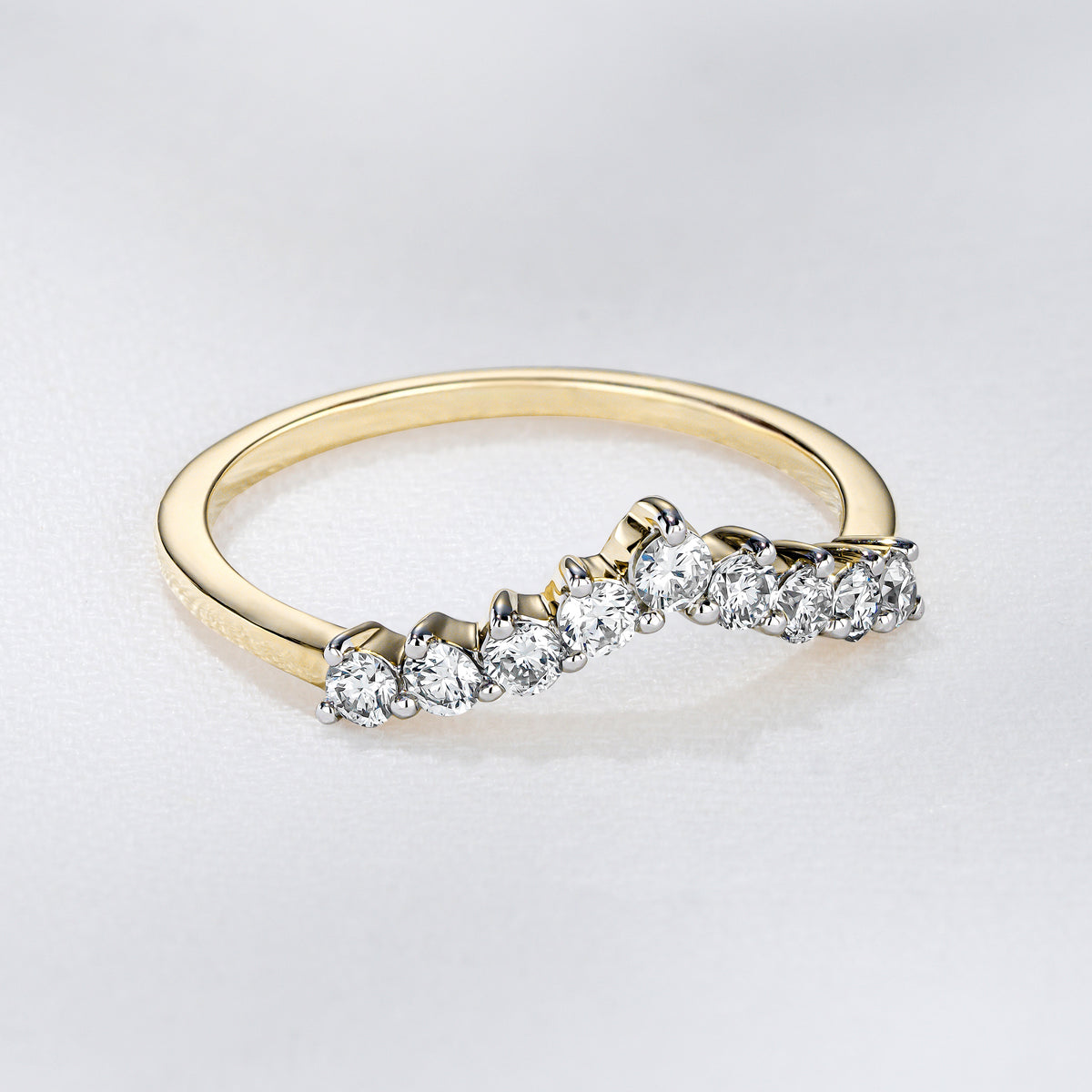 Starlit 0.30ct Lab Diamond Wishbone Ring H/Si Quality in 18K Gold Vermeil