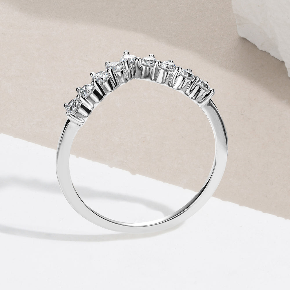 Starlit 0.30ct Lab Diamond Wishbone Ring H/Si Quality in 925 Sterling Silver
