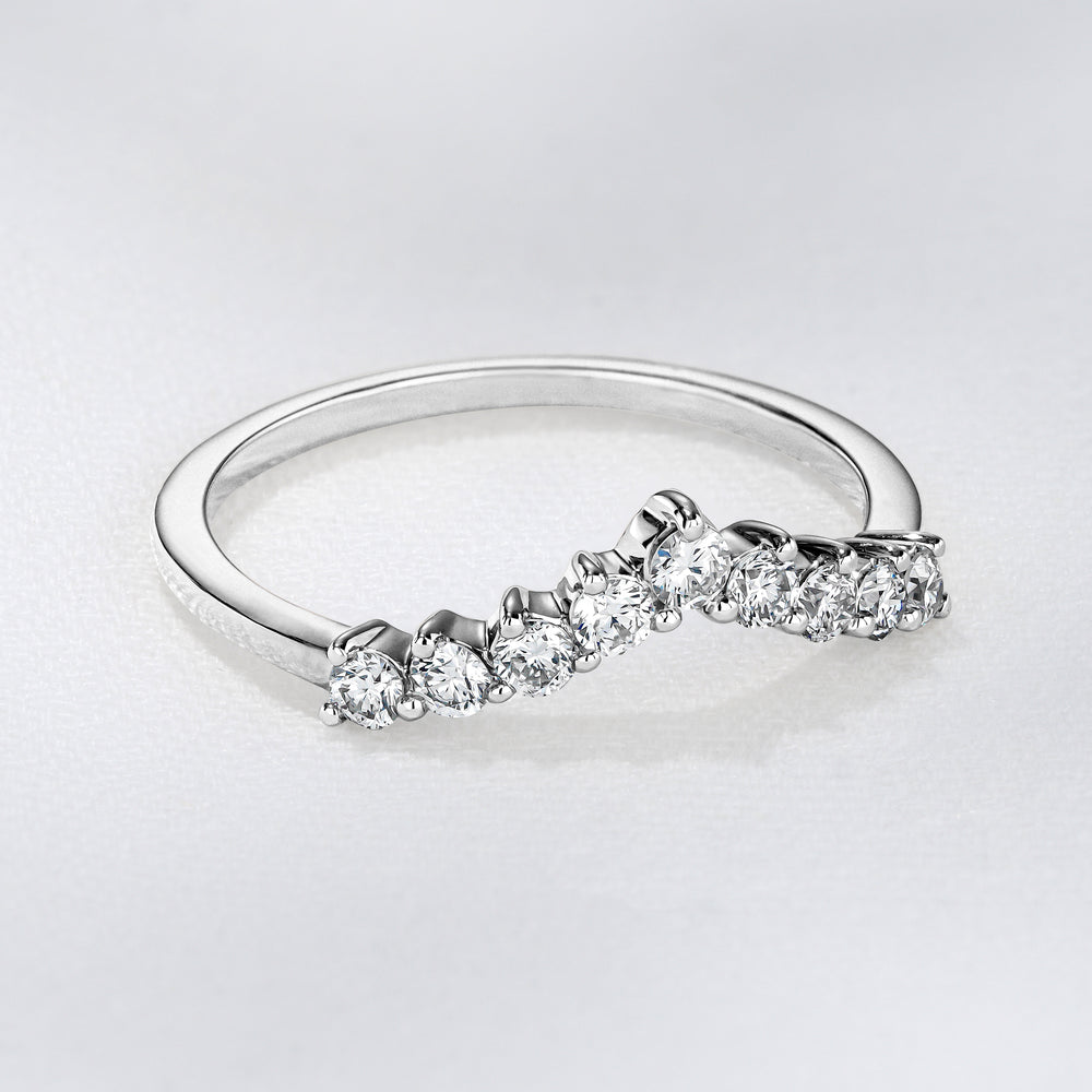 Starlit 0.30ct Lab Diamond Wishbone Ring H/Si Quality in 925 Sterling Silver