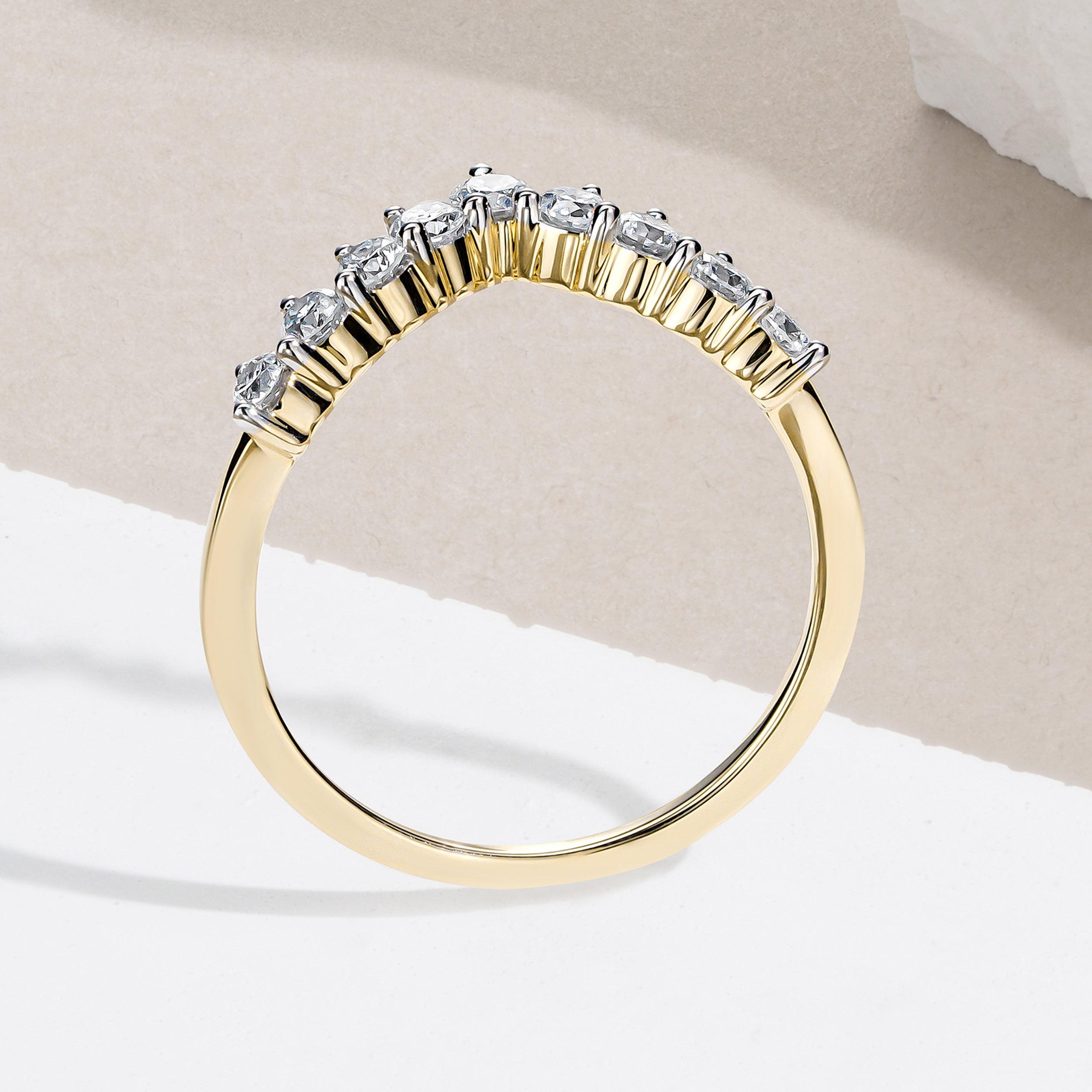 Starlit 0.50ct Lab Diamond Wishbone Ring H/Si Quality in 9K Yellow Gold