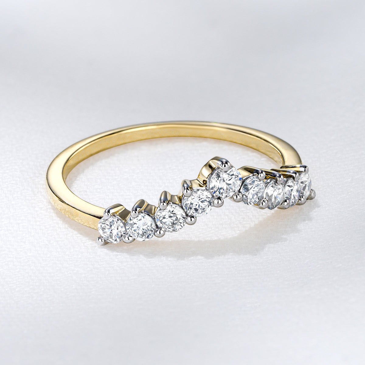 Starlit 0.50ct Lab Diamond Wishbone Ring H/Si Quality in 9K Yellow Gold