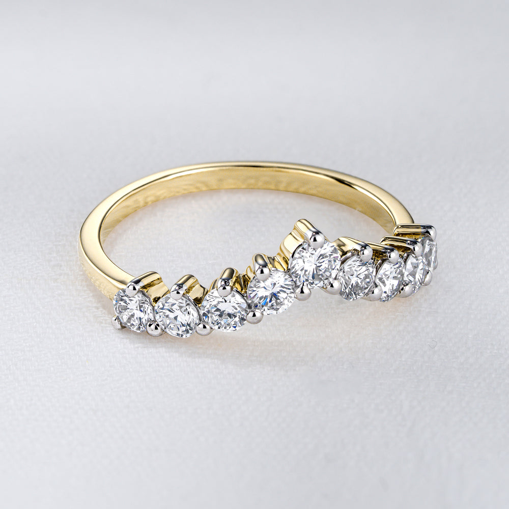 Starlit 0.75ct Lab Diamond Wishbone Ring H/Si Quality in 9K Yellow Gold
