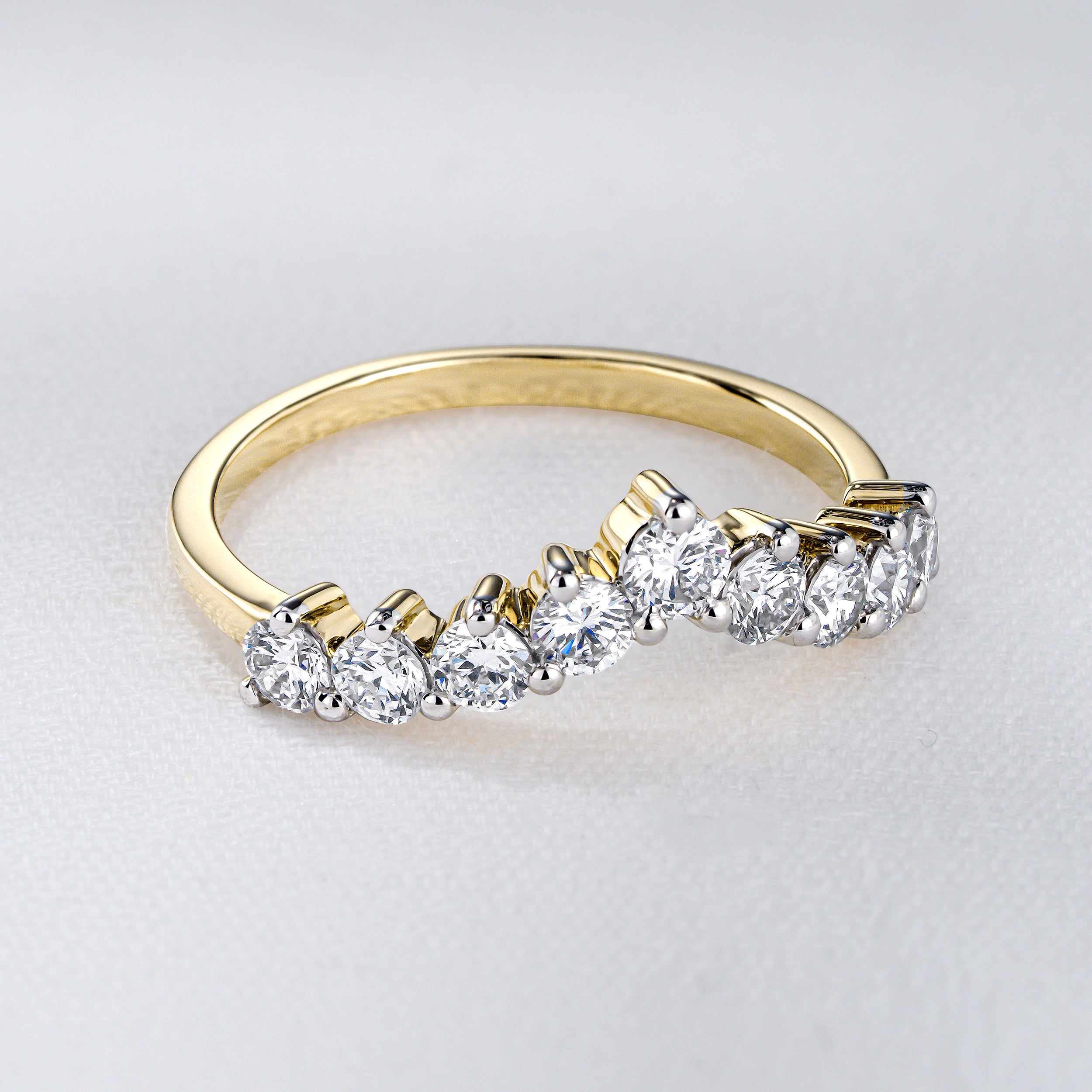 Starlit 0.75ct Lab Diamond Wishbone Ring H/Si Quality in 9K Yellow Gold