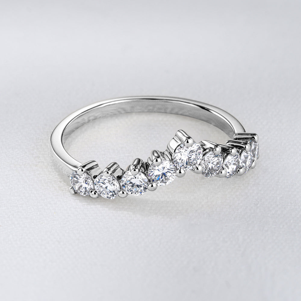 Starlit 0.75ct Lab Diamond Wishbone Ring H/Si Quality in 9K White Gold
