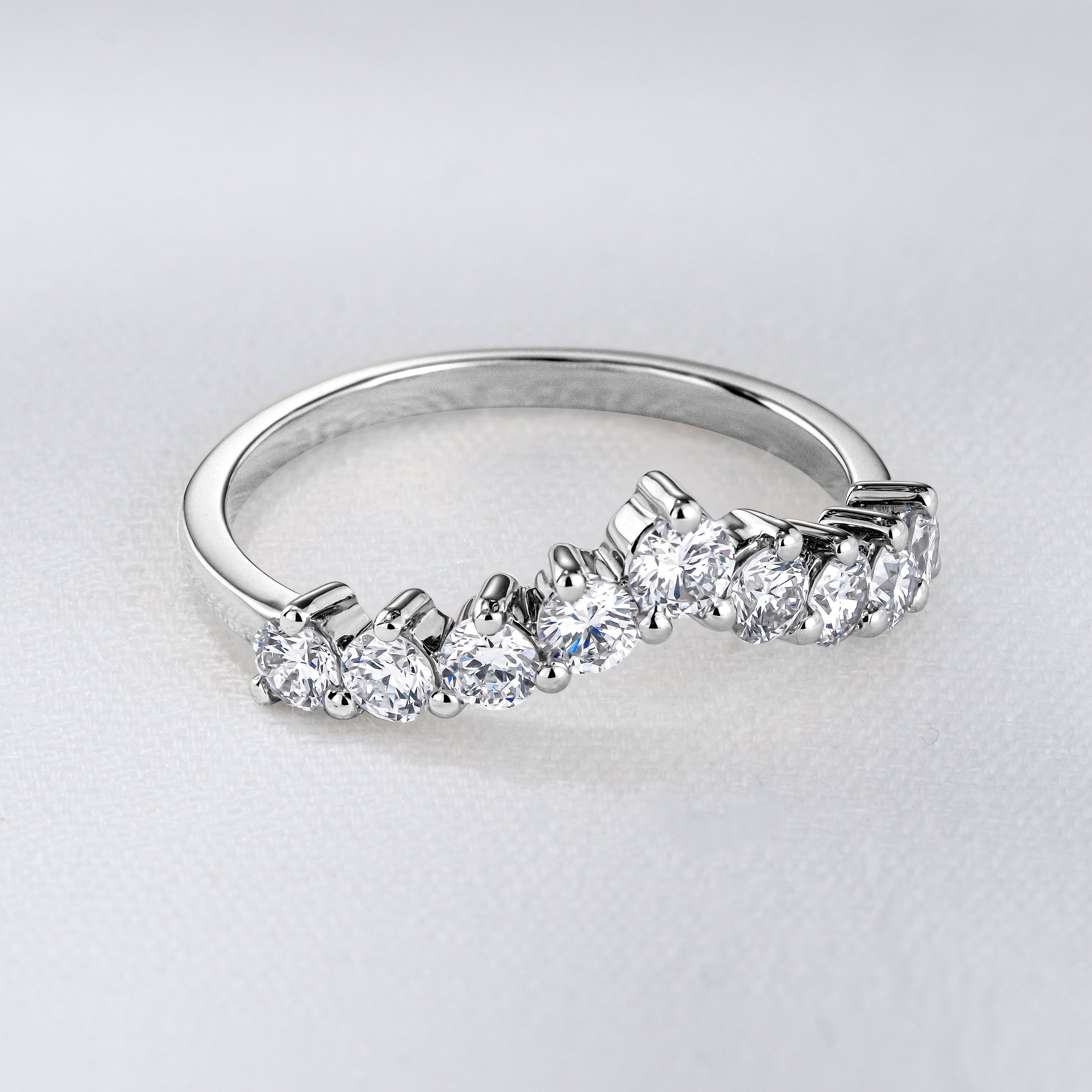 Starlit 0.75ct Lab Diamond Wishbone Ring H/Si Quality in 9K White Gold