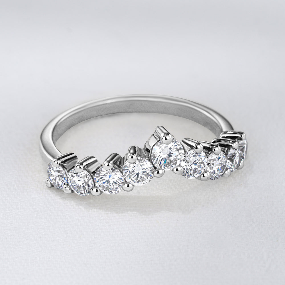 Starlit 1.00ct Lab Diamond Wishbone Ring H/Si Quality in 9K White Gold