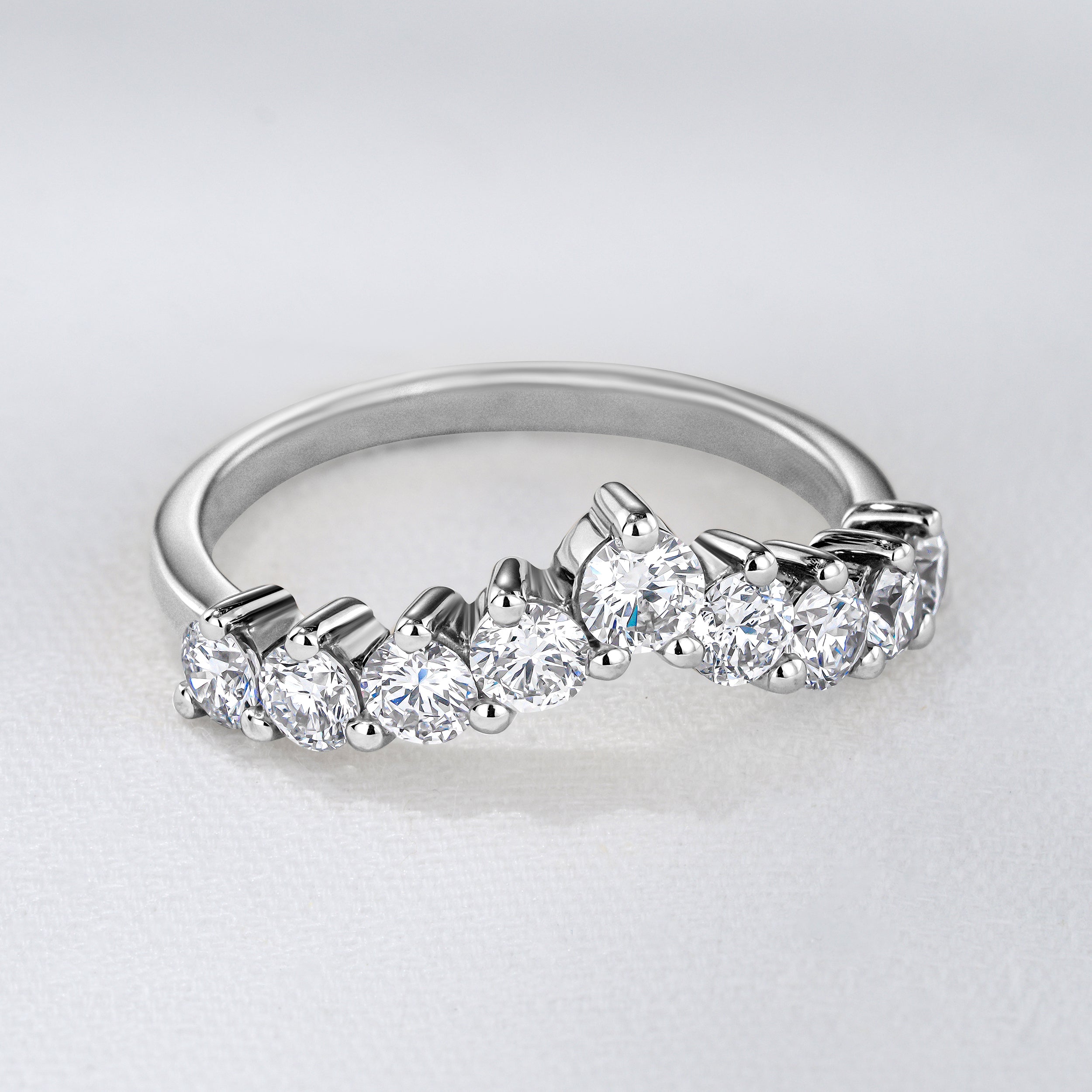 Starlit 1.00ct Lab Diamond Wishbone Ring H/Si Quality in 9K White Gold