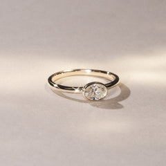 Horizon Oval Cut Lab Diamond Solitaire Ring 0.25ct H/SI in 18k Gold Vermeil