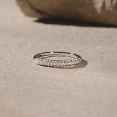 Lab Diamond Micro Pave Half Eternity Ring 0.50ct in 925 Silver