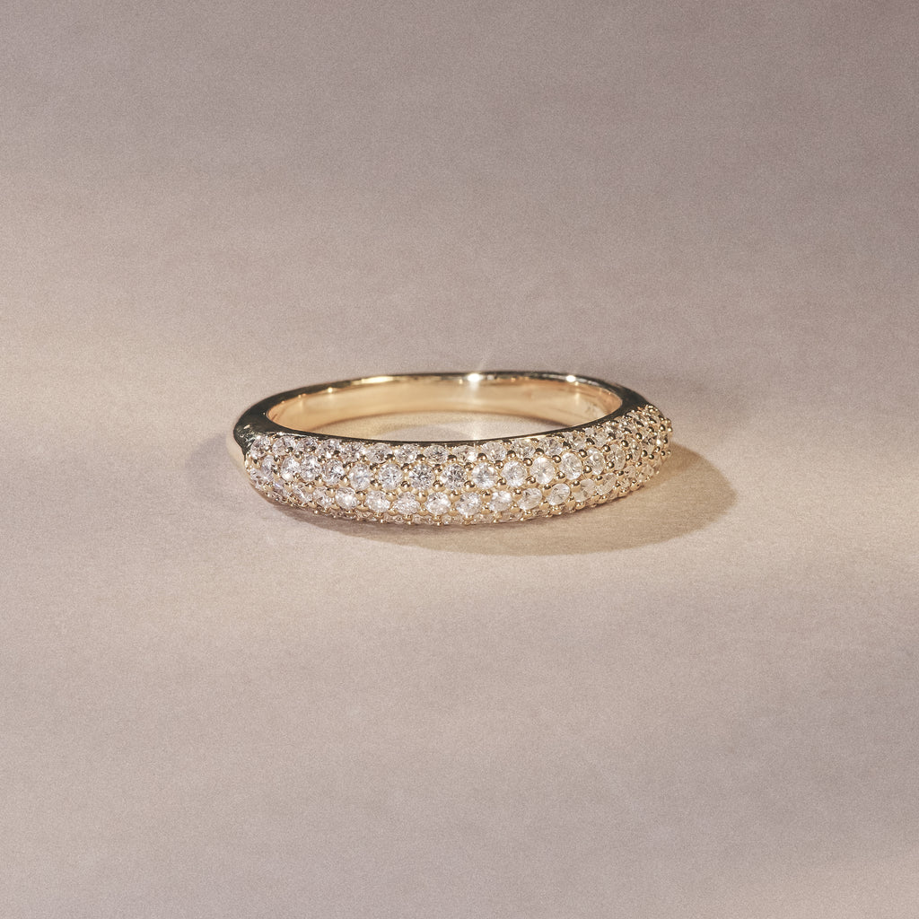 Lab Diamond Micro Pave Half Eternity Ring 0.50ct in 18k Gold Vermeil
