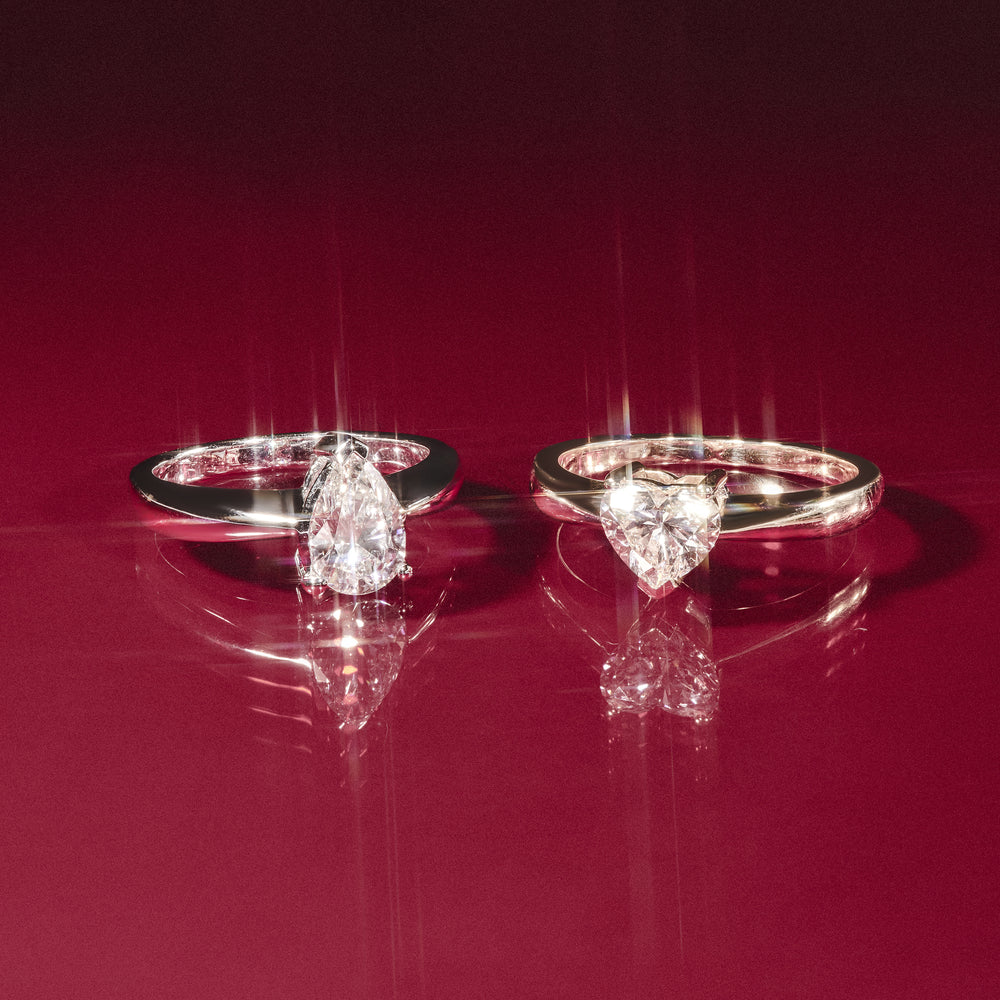 Naomi Pear Cut Lab Diamond Engagement Ring 1.00ct H/SI in 9k White Gold
