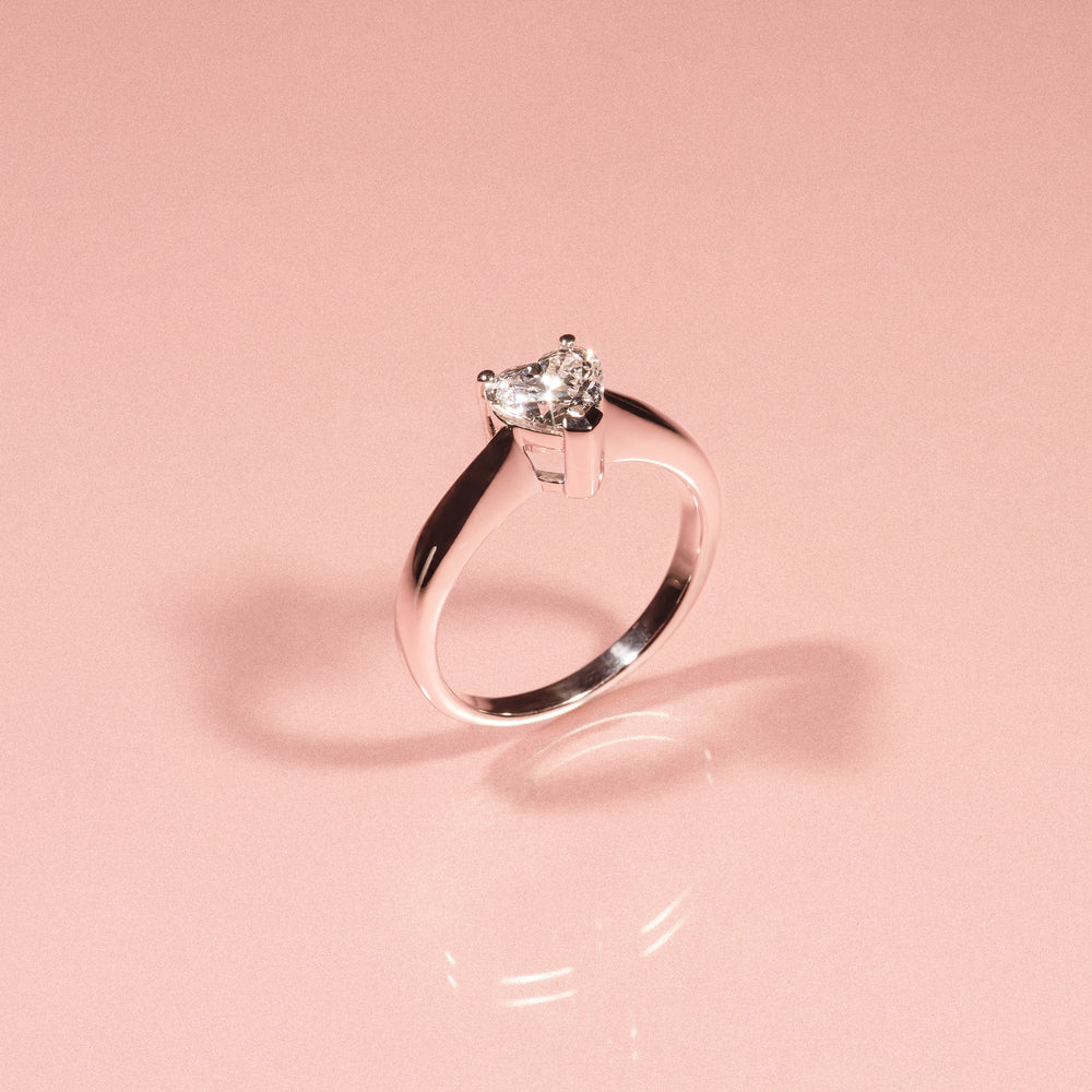 Naomi Heart Cut Lab Diamond Engagement Ring 1.00ct H/Si in 9k White Gold