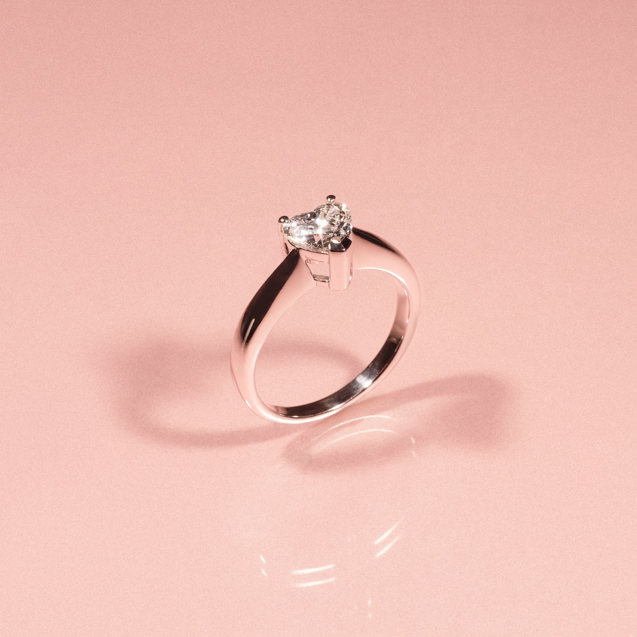 Naomi Heart Cut Lab Diamond Engagement Ring 1.00ct H/Si in 9k White Gold