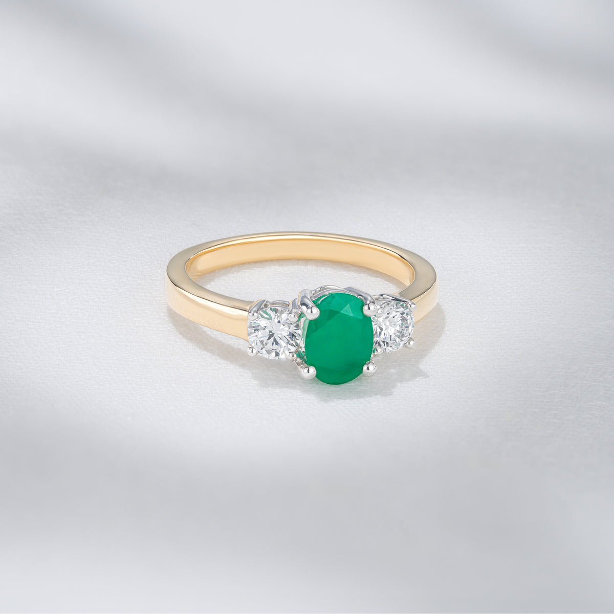 Emerald 0.70ct And Lab Diamonds G/Vs 0.50ct Platinum Ring