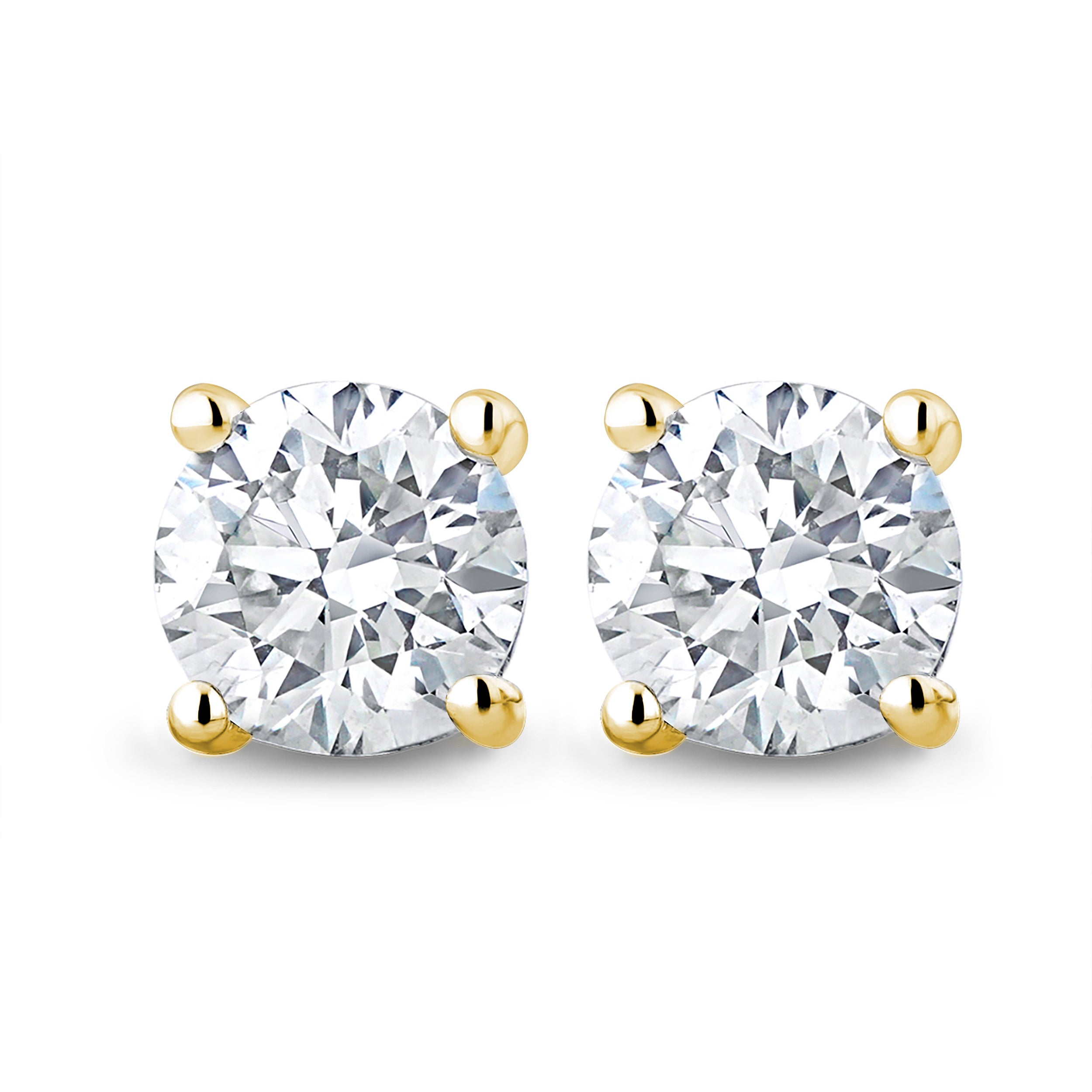 18K Gold Lab Diamond Studs Earrings 1.00CT F/VS1 Quality - 5.1mm