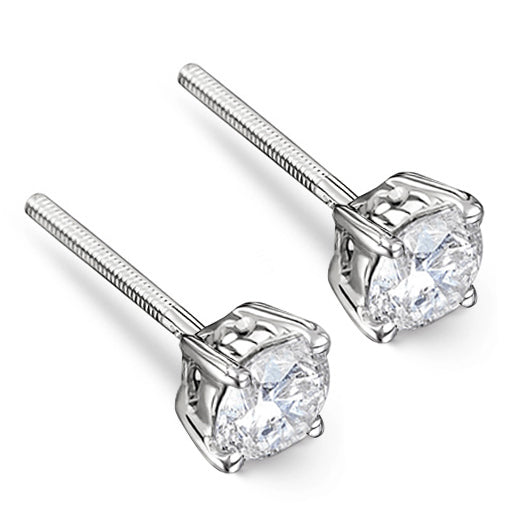 Lab Diamond Studs Earrings 1.00CT F/VS1 Quality Set in Platinum - 5.1mm