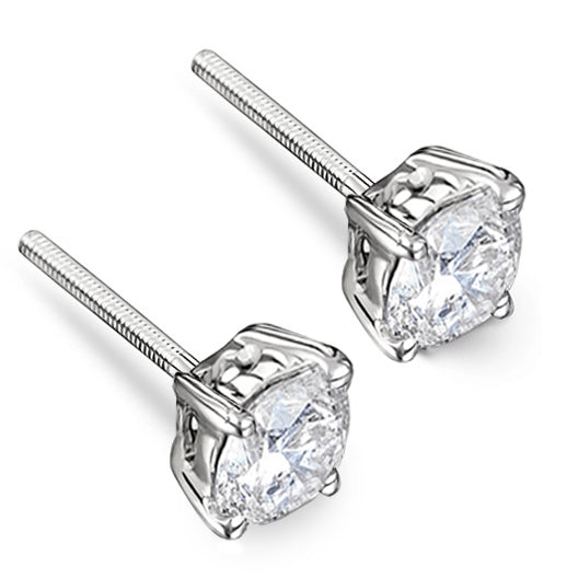 Lab Diamond Stud Earrings 1.50CT F/VS1 Quality Set in Platinum - 5.9mm