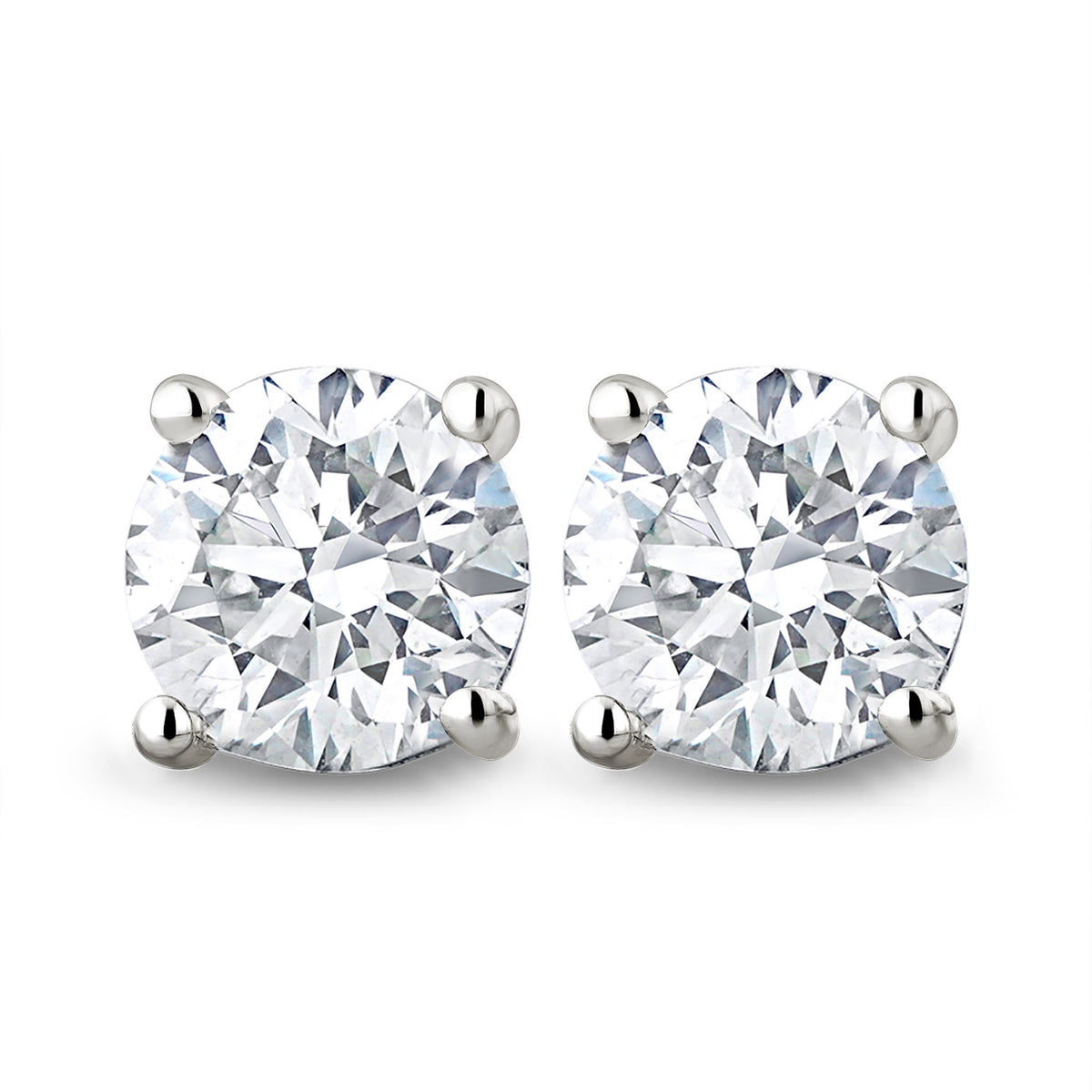 Lab Diamond Stud Earrings 1.50CT F/VS1 Quality 18K White Gold - 5.9mm