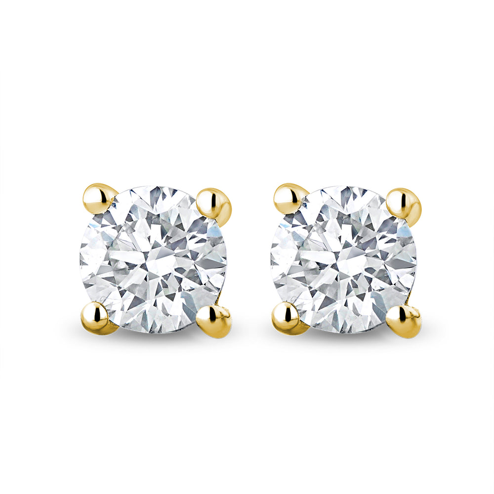 18K Gold Lab Diamond Stud Earrings 0.50CT F/VS1 Quality - 4.1mm