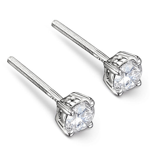 Lab Diamond Studs Earrings 0.50CT F/VS1 Quality Set in Platinum - 4.1mm