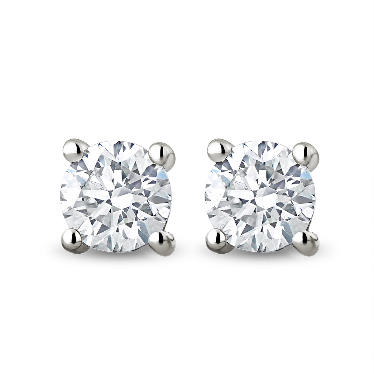Lab Diamond Studs Earrings 0.50CT F/VS1 Quality 18K White Gold - 4.1mm