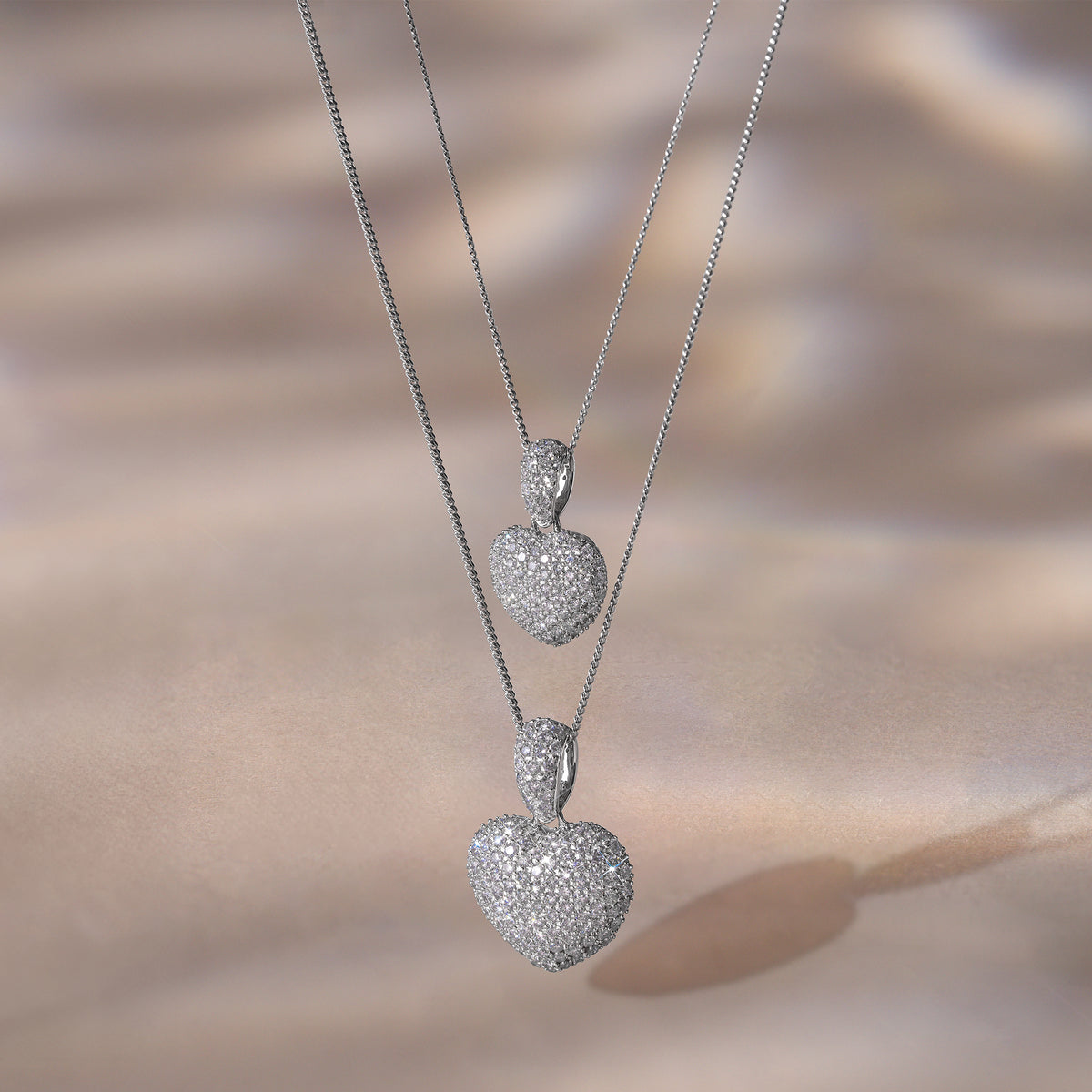 1.00ct Lab Diamond Heart Pendant Necklace H/SI Quality in 9K White Gold