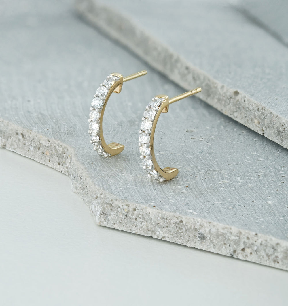 Comfort Huggie Lab Diamond Earrings 0.50ct H/Si in 9K Gold