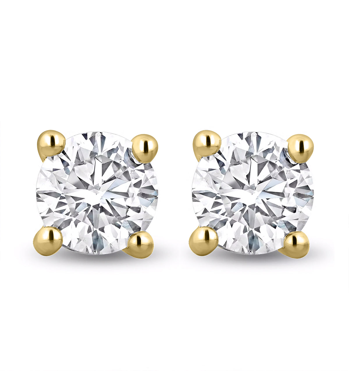Lab Diamond Stud Earrings 1.00ct F/VS Quality in 9K Gold - 5.2mm