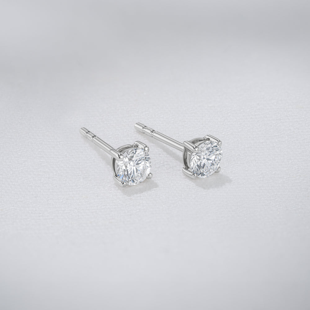 0.50ct Round Cut Lab Diamond Stud Earrings in Sterling Silver