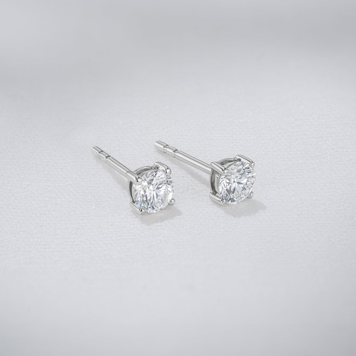 0.50ct Round Cut Lab Diamond Stud Earrings in Sterling Silver