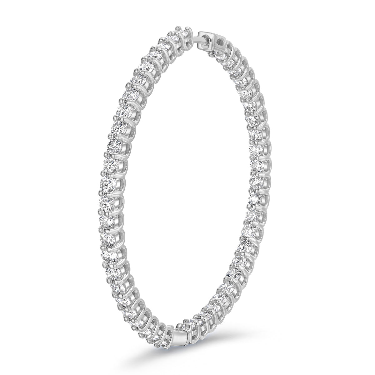 4.00ct Lab Diamond Hoop Earrings in 9K White Gold G/VS