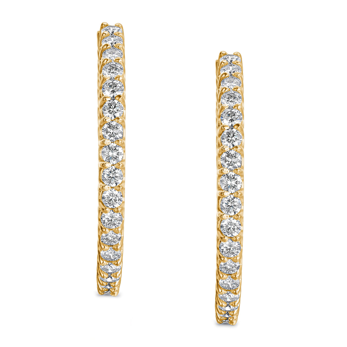 7.00ct Lab Diamond Hoop Earrings in 9K Yellow Gold G/VS
