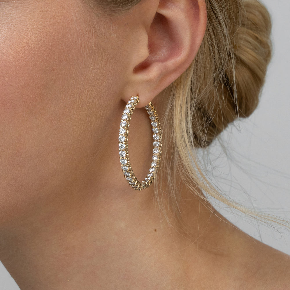 7.00ct Lab Diamond Hoop Earrings in 9K White Gold G/VS