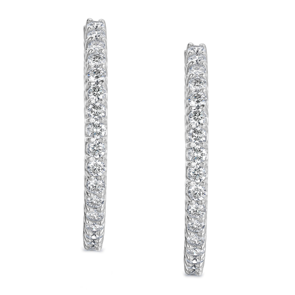 7.00ct Lab Diamond Hoop Earrings in 9K White Gold G/VS