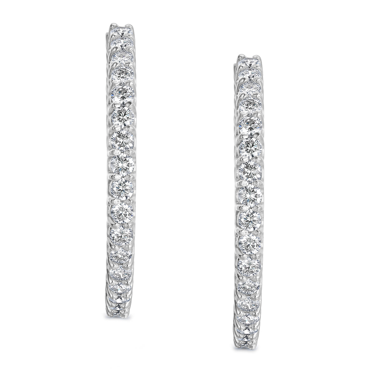7.00ct Lab Diamond Hoop Earrings in 9K White Gold G/VS