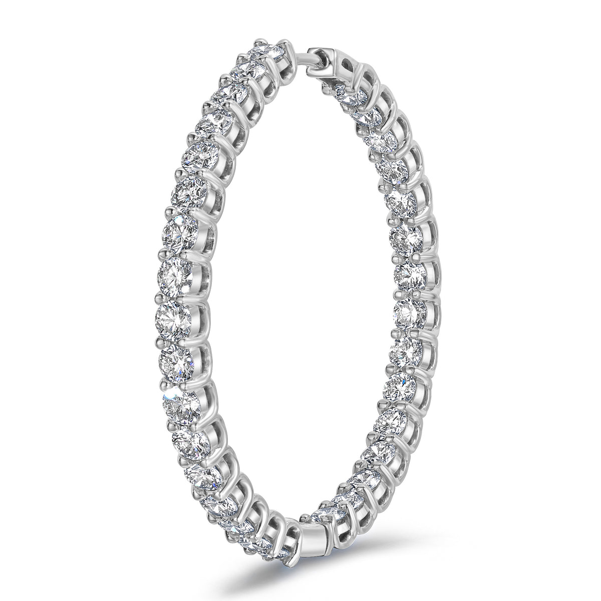 7.00ct Lab Diamond Hoop Earrings in 9K White Gold G/VS