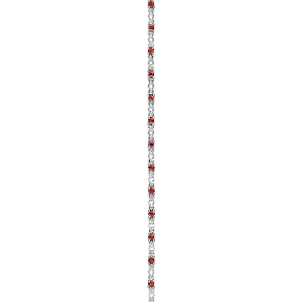 Ruby and Lab Diamond Tennis Bracelet Claw Set in 925 Silver